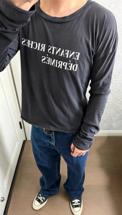 Classic Logo Shrunken LS T-Shirt - Black
