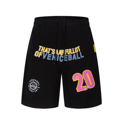 Solid Black Elastic Waist Athletic Shorts Lightweight Casual Summer Street Workout Shorts | Jet Short