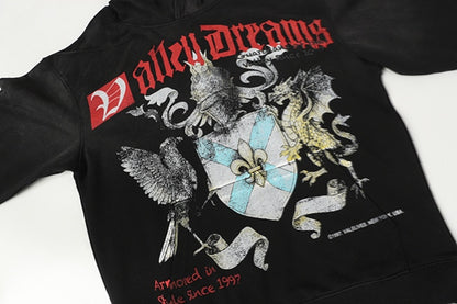 Crest Pullover Hoodie (Black / Red)
