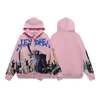 Vale Forever NYC Zip Up Hoodie 'Neon/Pink'