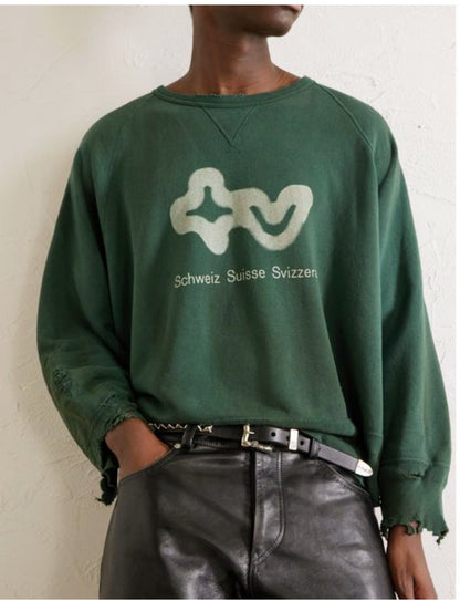 Enfants Riches Déprimés S.S.S. TV Raglan Crewneck Sweatshirt - Forest Green