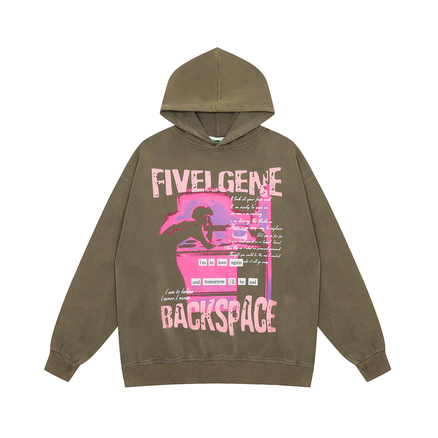 Black hoodie front graphic print