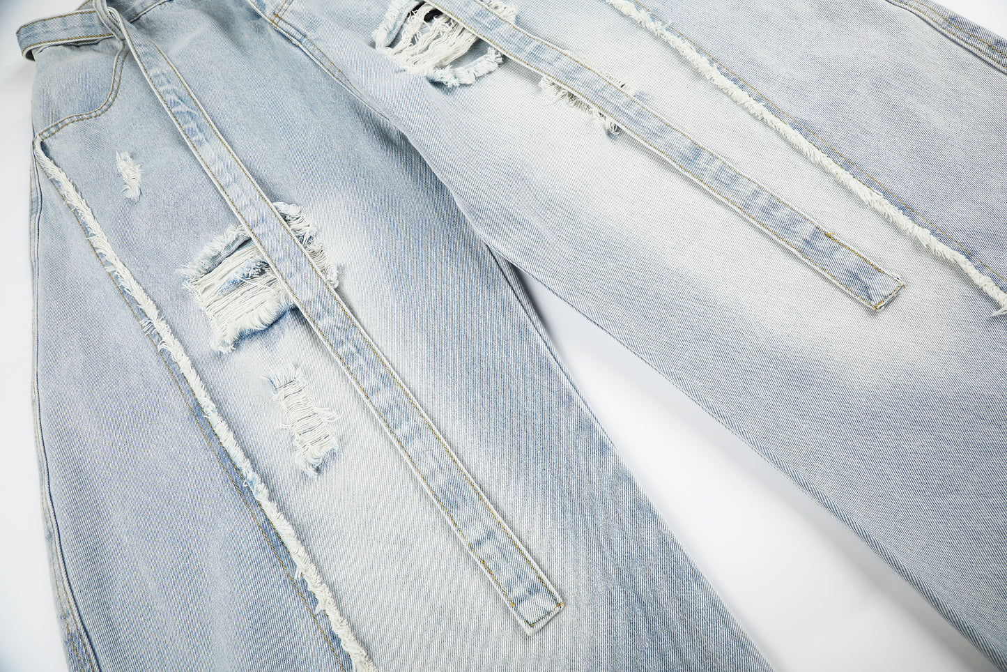 Ripped Distressed Wide Leg Barrel Jeans High Waist Streetwear Y2K Vintage Light Wash Denim Pants | Rip Barrel