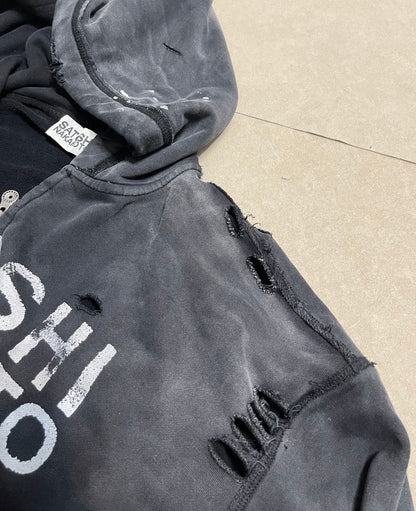 Satoshi Nakamoto Luke Logo-Printed Cotton-Fleece Zip-Up Hoodie