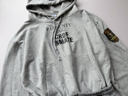 Protocol Index Fake Two-Piece Hoodie Washed 480g Deconstructed Raw Hem Drawstring Waist Streetwear Heavy Fleece | Phantom Layer