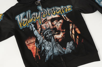God's Liberty Zip-Up Hoodie (Black)