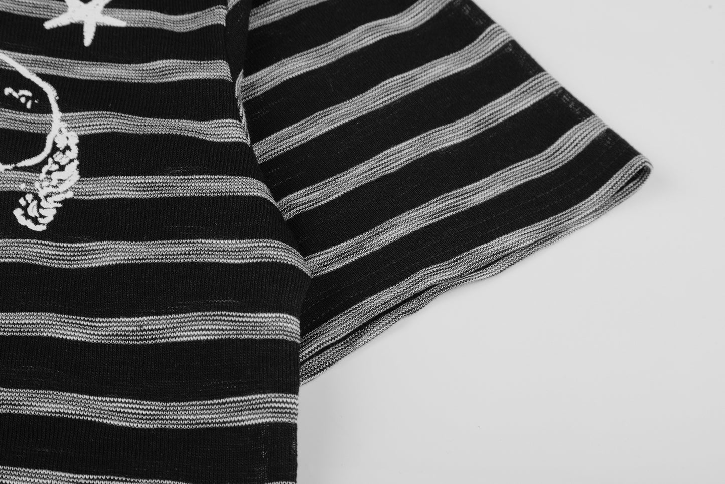Twin Stallion Star Embroidery Stripe Polo Short Sleeve Oversized Streetwear Y2K Vintage Cotton Knit Top | Twin Stallion
