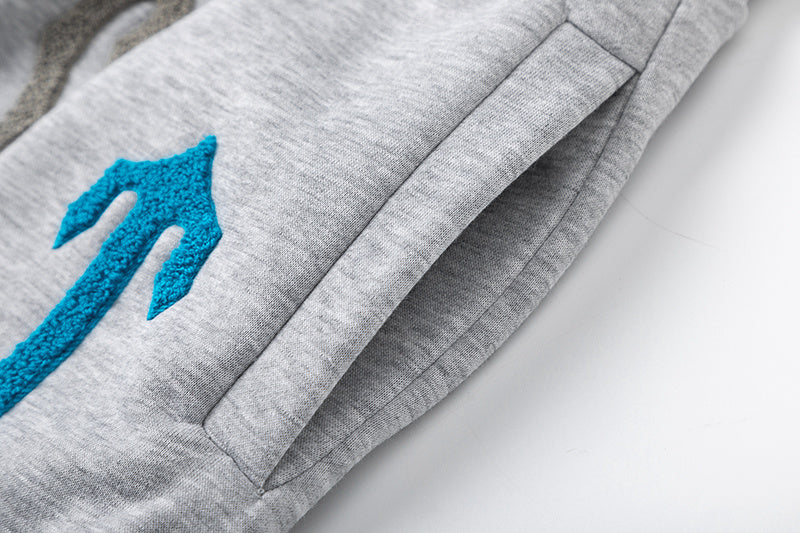 Trapstar black and gray graphic hoodie and joggers tracksuit set with applique lettering - view 14