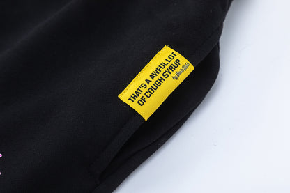 Graphic Shorts Black Blue Letter Print Drawstring Elastic Waist Streetwear Casual Summer Beach Shorts | Syrup Short