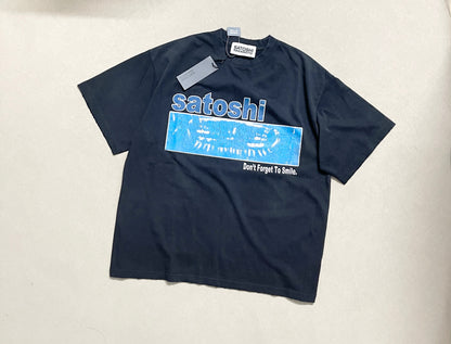 Don't Forget To Smile Tee - Washed Black