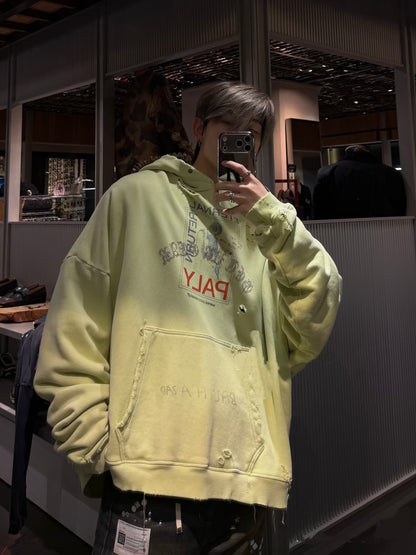 Paly Hollywood FW25 Hoodie Eternal Return Distressed Washed Heavyweight Cotton Oversized Pullover Streetwear Sweatshirt | Eternal Paly