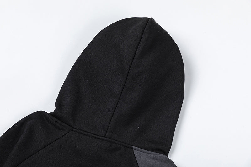 Black and charcoal graphic hoodie and joggers tracksuit set with panther print - view 14