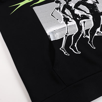 Hellstar Sports Lime Green Runner Graphic Hoodie 'Black'