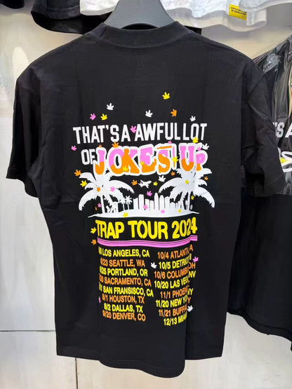 Cartoon Graphic Print Tee Pop Art Drip Face Oversized Black Cotton Streetwear Casual Summer T-Shirt | Drip Face