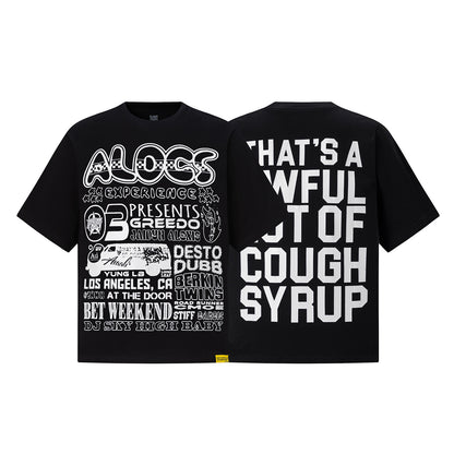 Bold Block Letter Graphic Tee Slogan Print Oversized Black Cotton Streetwear Casual Summer T-Shirt | Block Dose