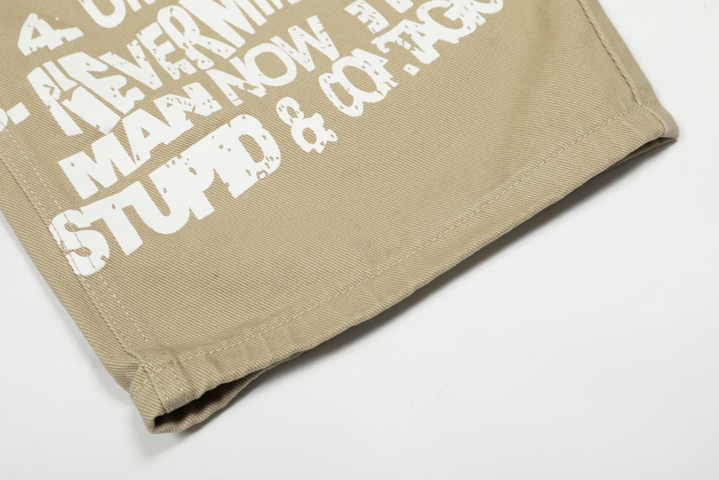 Stupid Contagious Gothic Cross Text Print Wide Leg Barrel Pants High Waist Y2K Streetwear