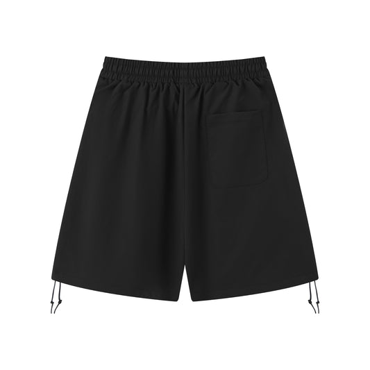 Army green tactical drawstring shorts front view