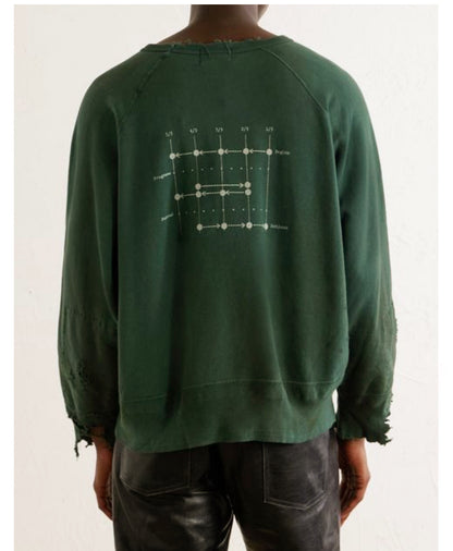 Enfants Riches Déprimés S.S.S. TV Raglan Crewneck Sweatshirt - Forest Green