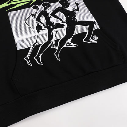 Hellstar Sports Lime Green Runner Graphic Hoodie 'Black'