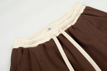 Severs Script Embroidery Contrast Waistband Wide Leg Barrel Pants Drawstring Zip Hem Streetwear