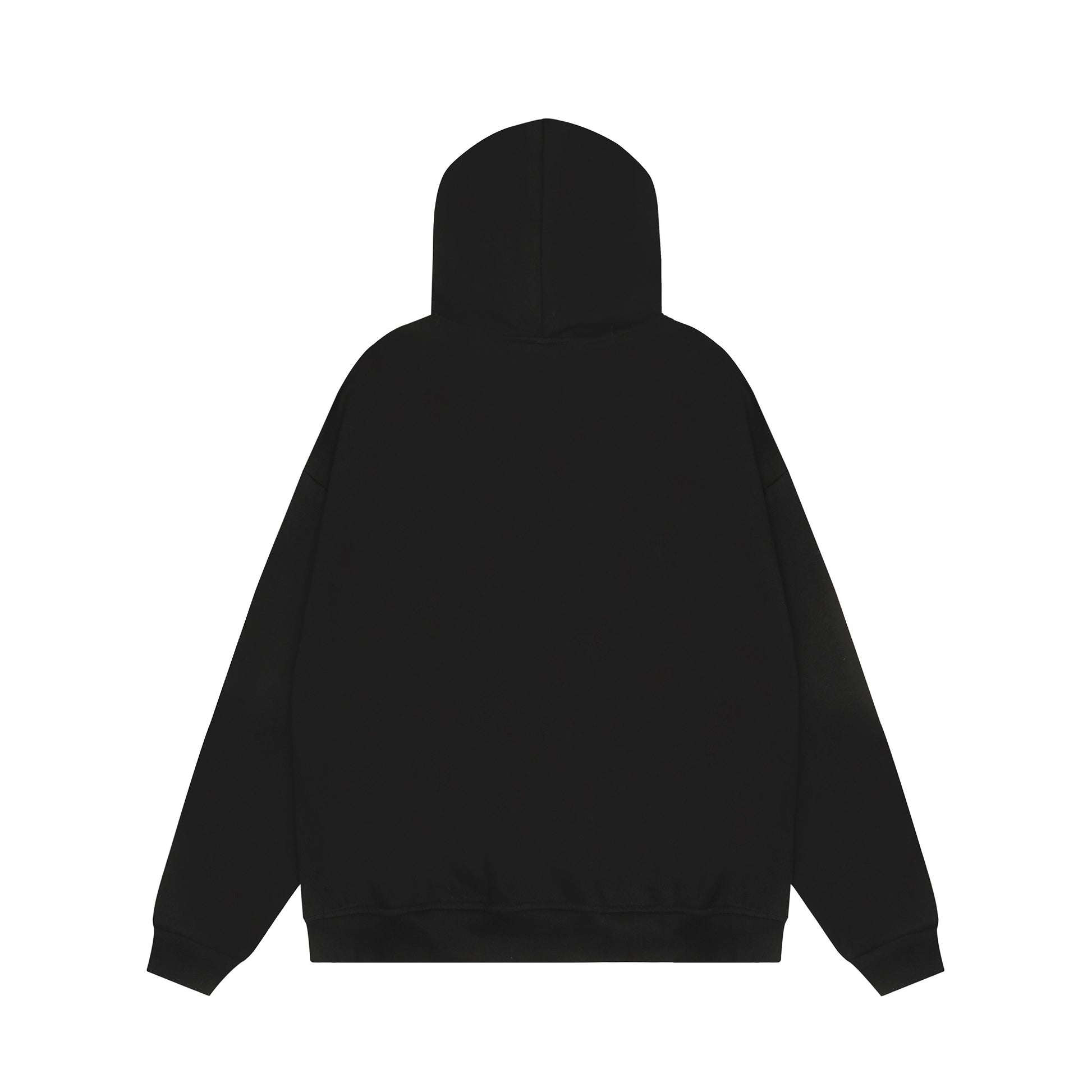 Women's RVNTENG Faux Fur Hood Fleece Lined Full Zip Hoodie - Black Back View