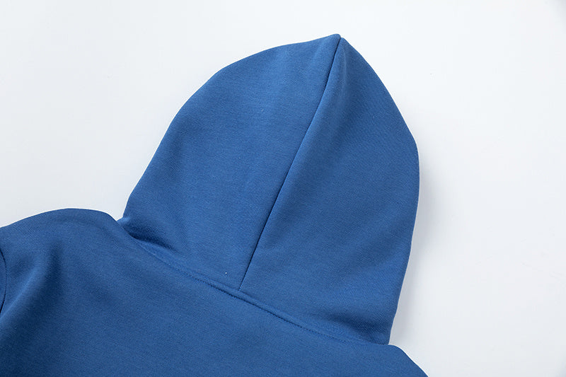 Blue, gray, and white chevron hoodie with matching joggers tracksuit set - view 15
