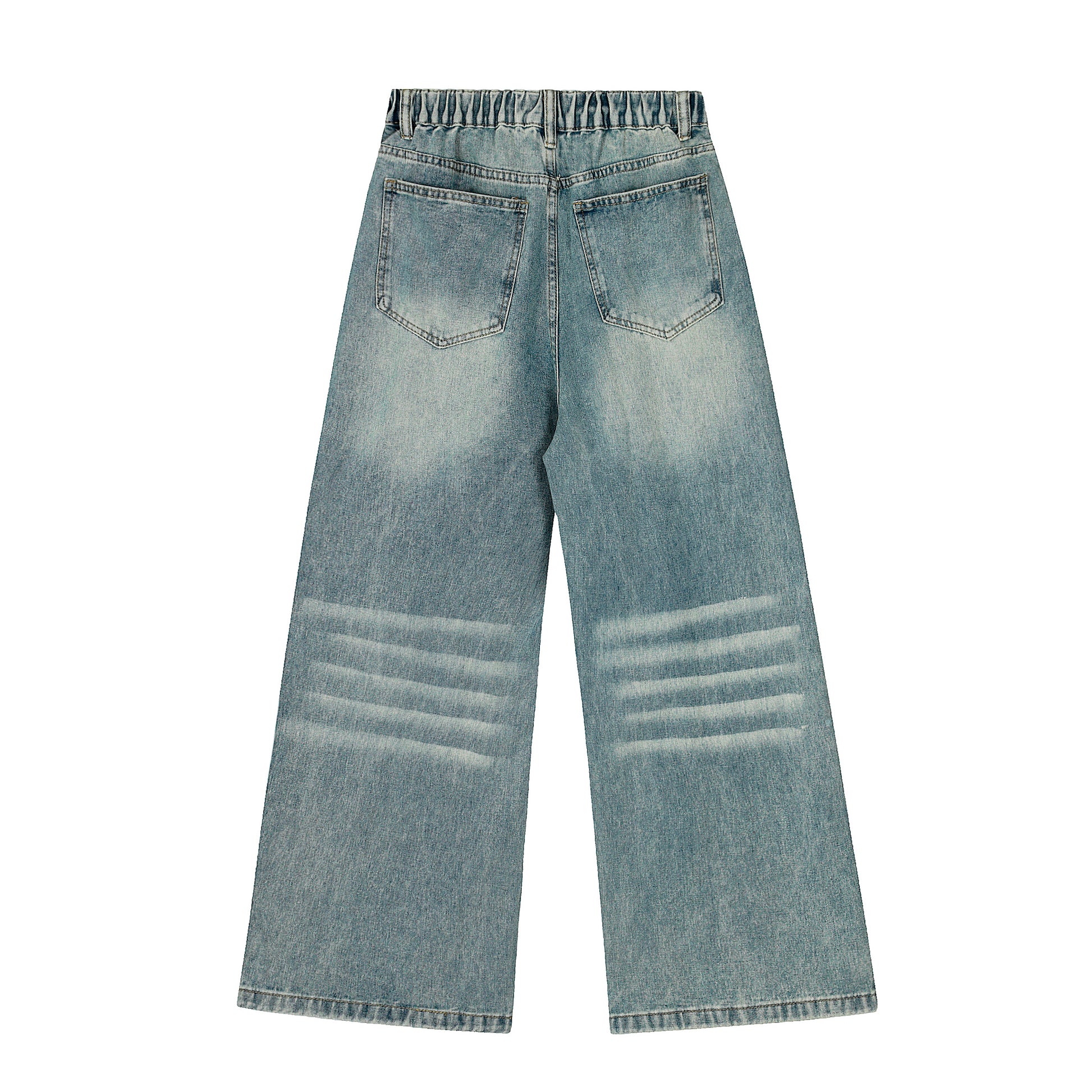 Cartoon Embroidery Wide Leg Jeans - Size Chart