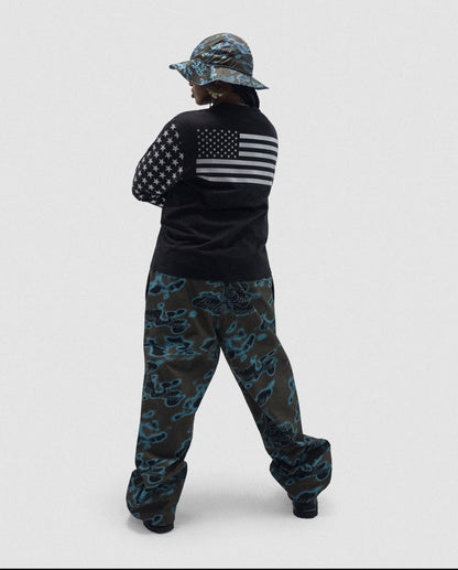 Denim Tears Long Sleeve Flag Tee - Black