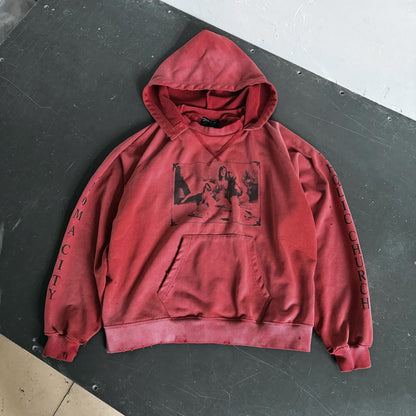 Enfants Riches Deprimes ERD Oklahoma City Church Afterhood Raglan Hoodie Washed Distressed Heavyweight Cotton Oversized Pullover Sweatshirt | Church After