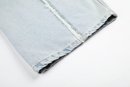 Ripped Distressed Wide Leg Barrel Jeans High Waist Streetwear Y2K Vintage Light Wash Denim Pants | Rip Barrel