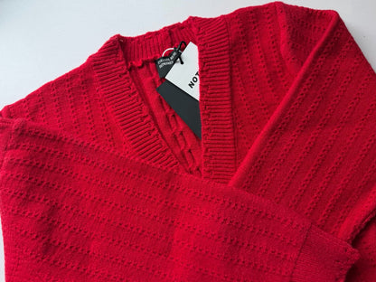 Asymmetric Cashmere Cardigan - Red
