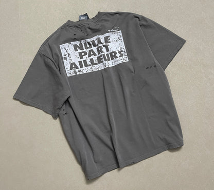 Satoshi Nakamoto Nulle Part Ailleurs Tee - Washed Black