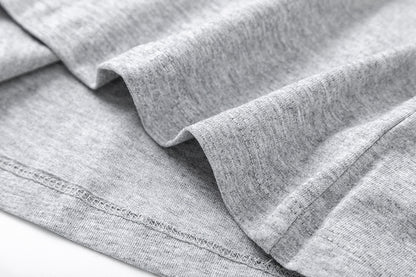 Women's Solid Light Gray Knit Top Soft Casual Loose Fit Everyday Relaxed Pullover Summer Street Style | Ash Top