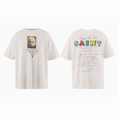SAINT Mxxxxxx × Jamie Reid SS T-SHIRT / EVERYTHING BEGINS WITH E / WHITE