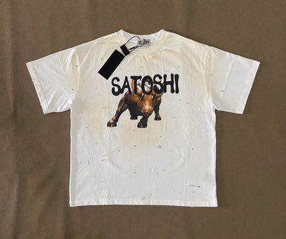 Wall Street Distressed Logo-Print Cotton-Jersey T-Shirt - White