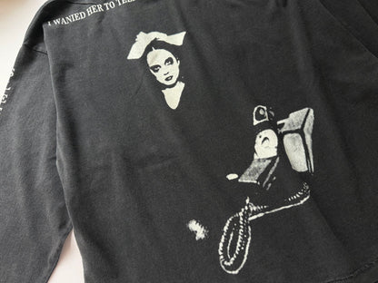 Enfants Riches Deprimes ERD x Nubian Tokyo Nun Phone Long Sleeve Tee Washed Distressed Horror Vintage Dark Art Streetwear Top | Nubian Nun