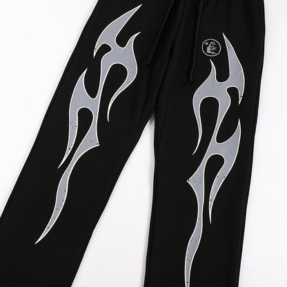 Hellstar Tribal Splash Flared Sweatpants 'Black'