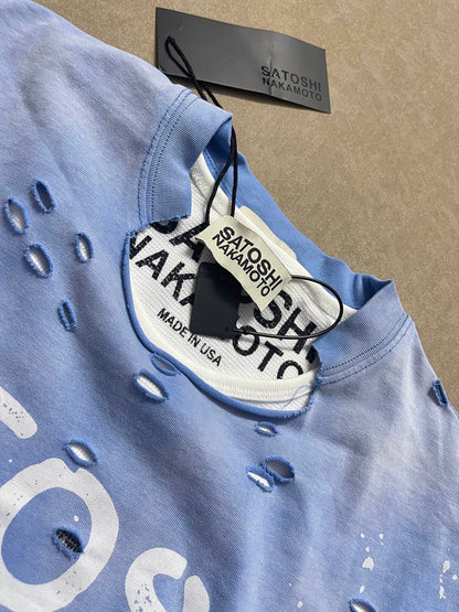Satoshi Nakamoto Luke Destroyed Sleeveless Tee Splatter Paint Distressed Washed Heavyweight Cotton Vest Streetwear Tank Top | Ink Wreck