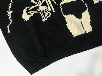 “Angst” Russian Graphic Knit Sweater