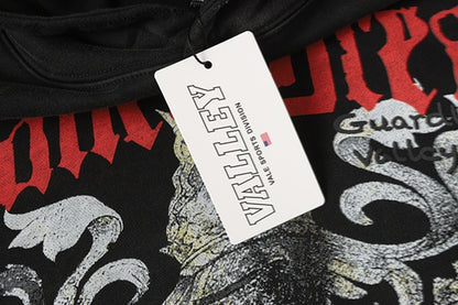 Crest Pullover Hoodie (Black / Red)