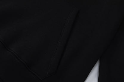 Unisex Hooded Sweatshirt and Jogger Pants Set, Black Graphic Loungewear
