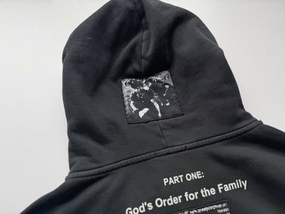 God's Order Zip Up Hoodie - Washed Black