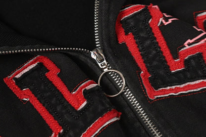 Varsity Zip Up Hoodie