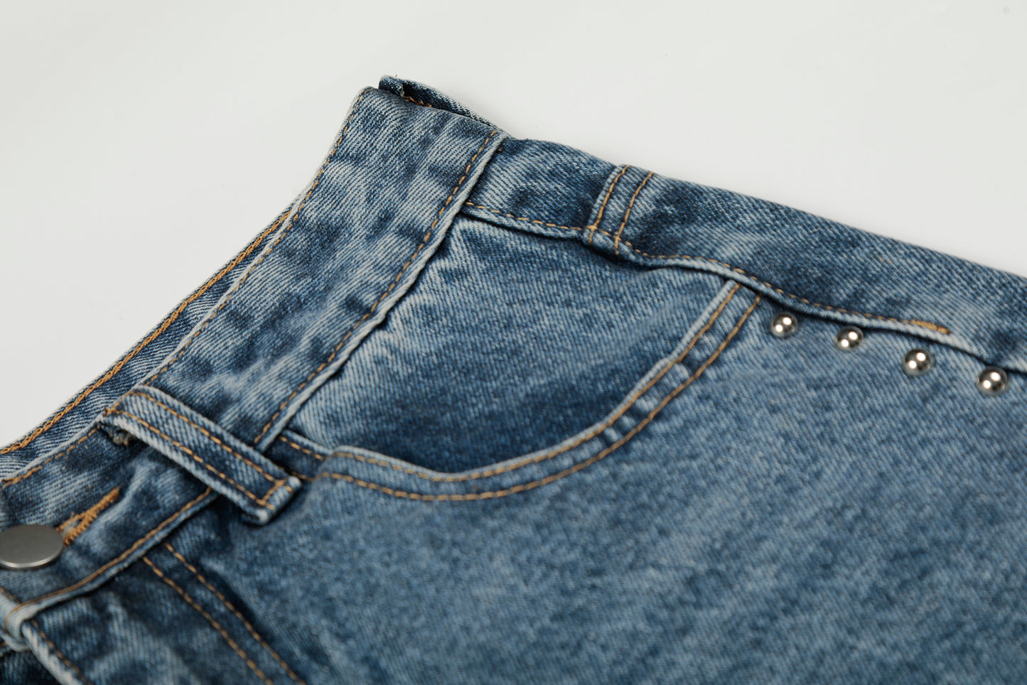 Severs Graffiti Letter Print Rivet Side Seam Wide Leg Barrel Jeans High Waist Washed Y2K Streetwear