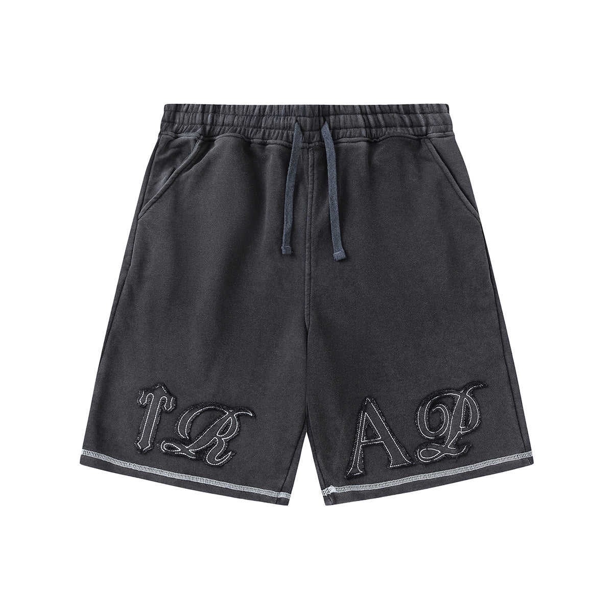 Trapstar black and charcoal graphic T-shirt and drawstring shorts set with contrast stitching - view 15