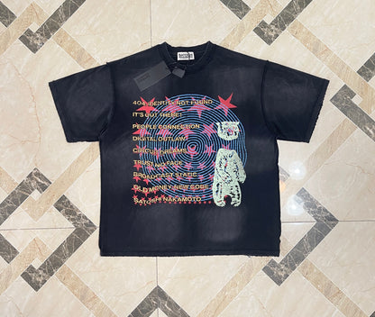 Satoshi Nakamoto Overdrive Tee Washed Heavy 300g Reverse Print Streetwear Short Sleeve T-Shirt | Overdrive Washed