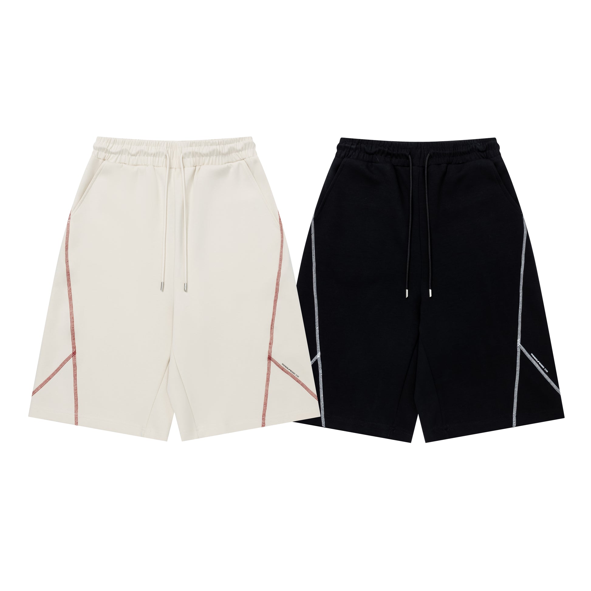 Beige and black shorts comparison
