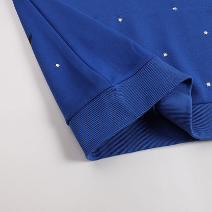 Hellstar Rhinestone Flare Logo Hoodie 'Blue'