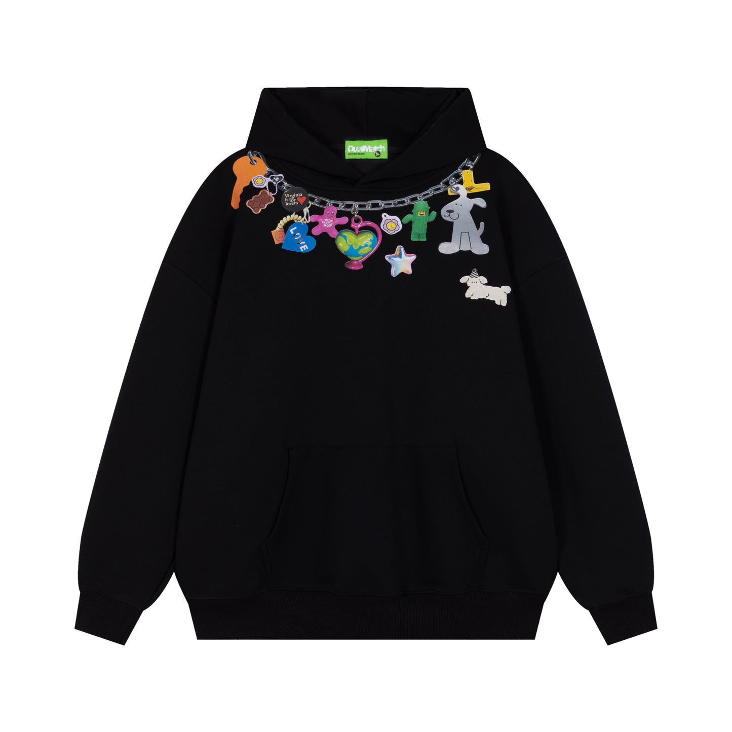 Cream and Black DuoMatch hoodie front comparison