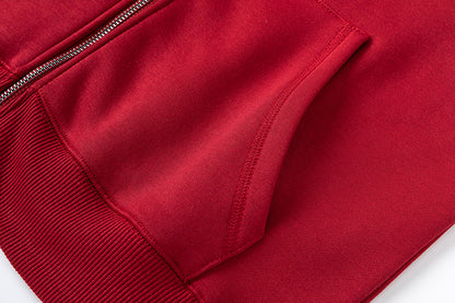 Trapstar Red Zip Hoodie and Joggers Tracksuit Set, Embroidered Two Piece Streetwear Outfit